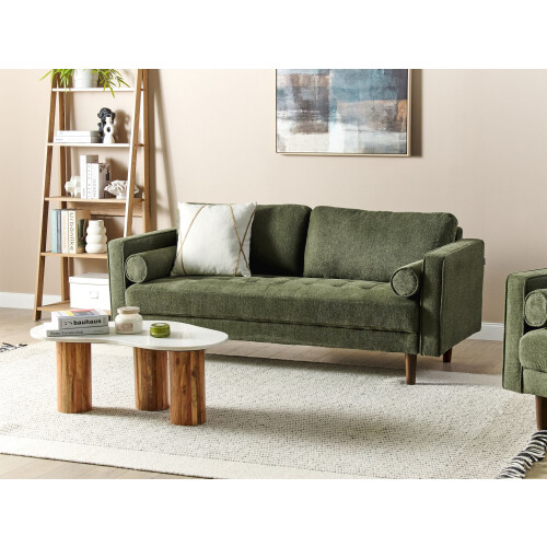 Beliani Sofa 3 Seater NURMO Fabric Dark Green 1