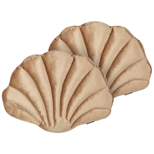 Set of 2 Decorative Cushions CONSOLIDA Velvet 47 x 35 cm Sand Beige Solid