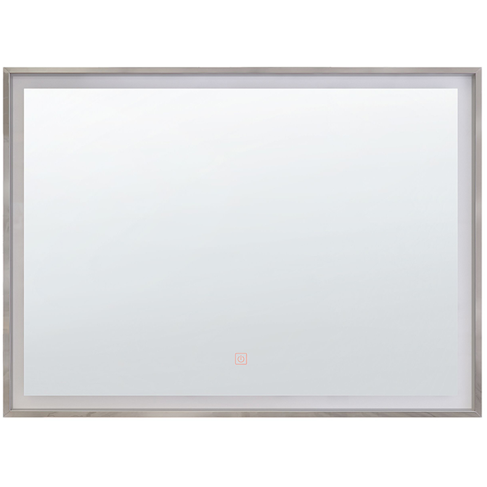 Beliani Led Bathroom Mirror Argens 80 Cm 60 Cm Silver