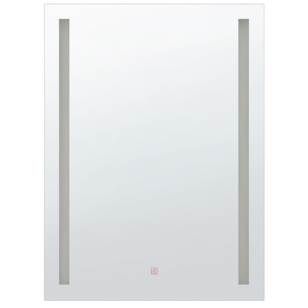 Beliani Led Bathroom Mirror Martinet 70 Cm 90 Cm Silver