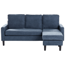 Sofa 3 Seater AVESTA Fabric Dark Blue with Ottoman
