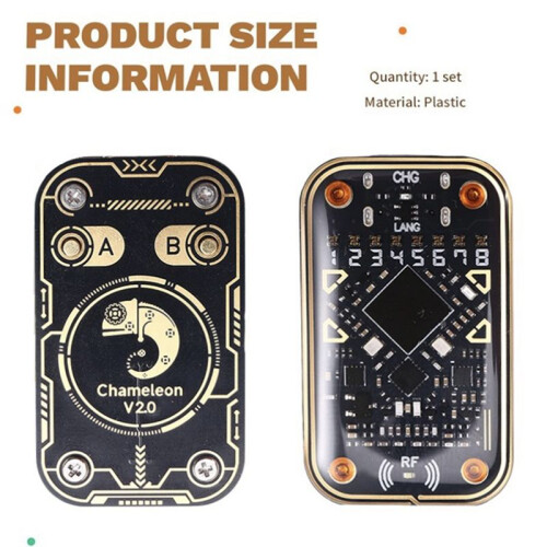 Chameleon Ultra V2.0 RFID  Chip Reader  Card Emulator+2XCUID/UID Card 125K 13.56M Card Decode NFC Duplicator 1