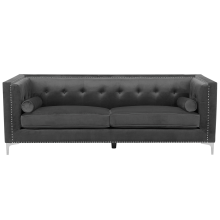 Sofa 3 Seater AVALDSENES Velvet Dark Grey