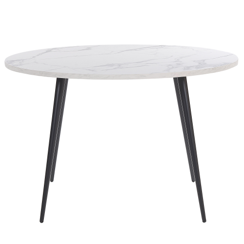 Beliani Dining Table ODEON White Marble 120 cm 120 cm