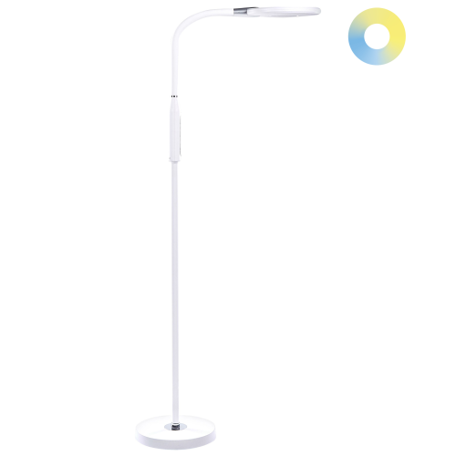 Beliani LED Floor Lamp CASSIOPEIA with Dimmer Metal White