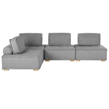 Modular Corner Sofa 4 Seater TIBRO Right Hand Grey Fabric