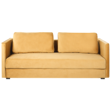 Sofa Bed 3 Seater EKSJO Velvet Mustard with Storage