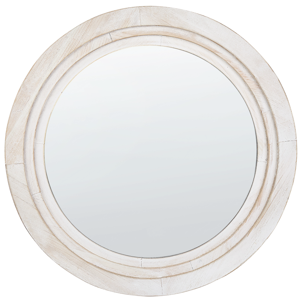 Beliani Wall Mirror Delicias 60 Cm 60 Cm Off-White