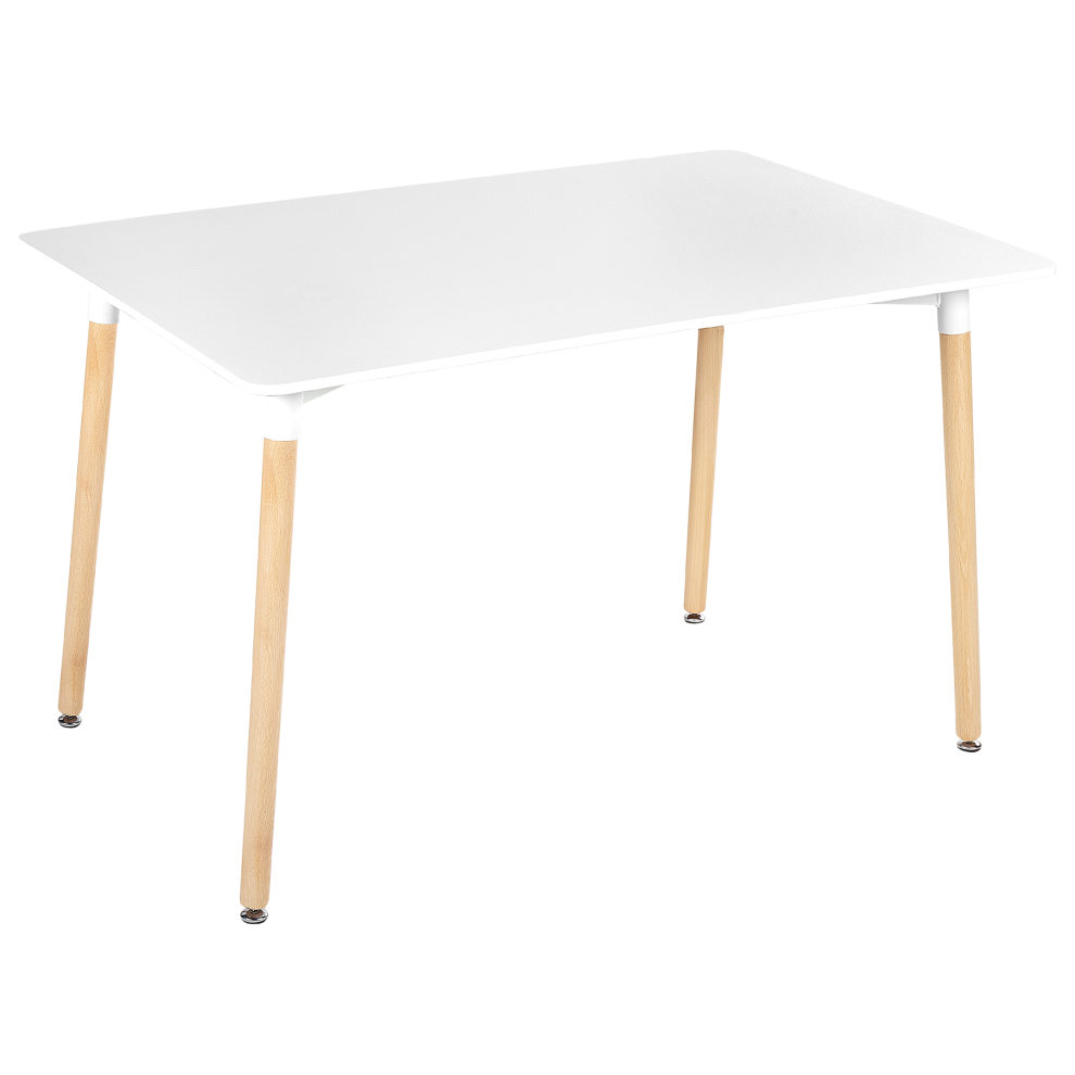 Beliani Dining Table Newberry White 120 Cm 80 Cm