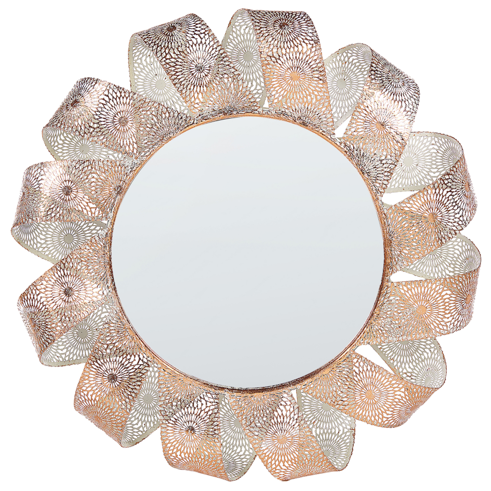 Beliani Wall Mirror Mangalore 54 Cm 54 Cm Metal White