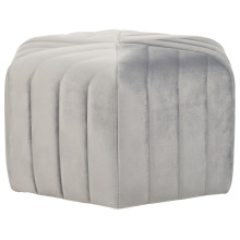 Pouffe MURIETTA Velvet Light Grey