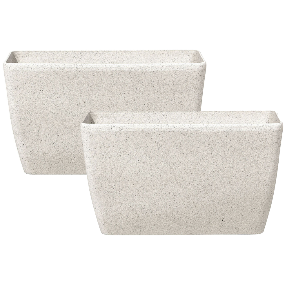 Beliani Set Of 2 Plant Pots Baris 74 Cm Beige