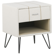 1 Drawer Bedside Table BETIN Faux Leather White