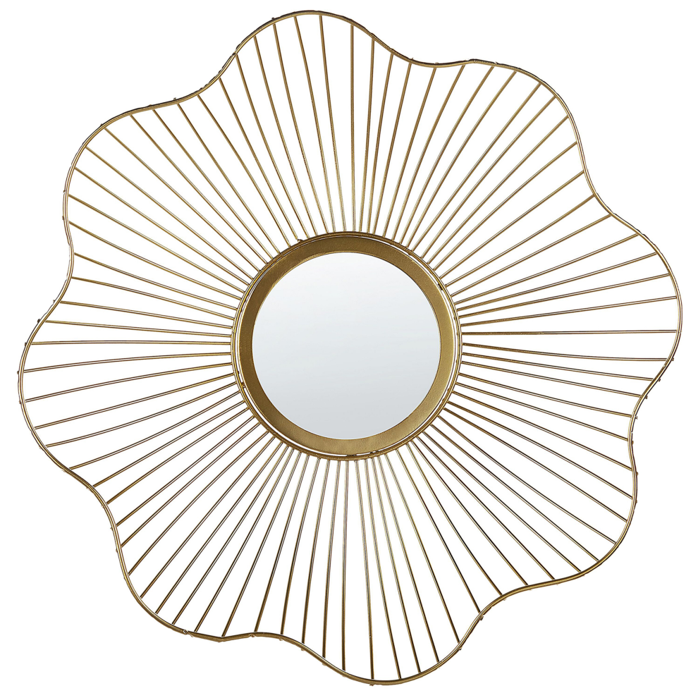 Beliani Wall Mirror Sens 40 Cm 40 Cm Metal Gold