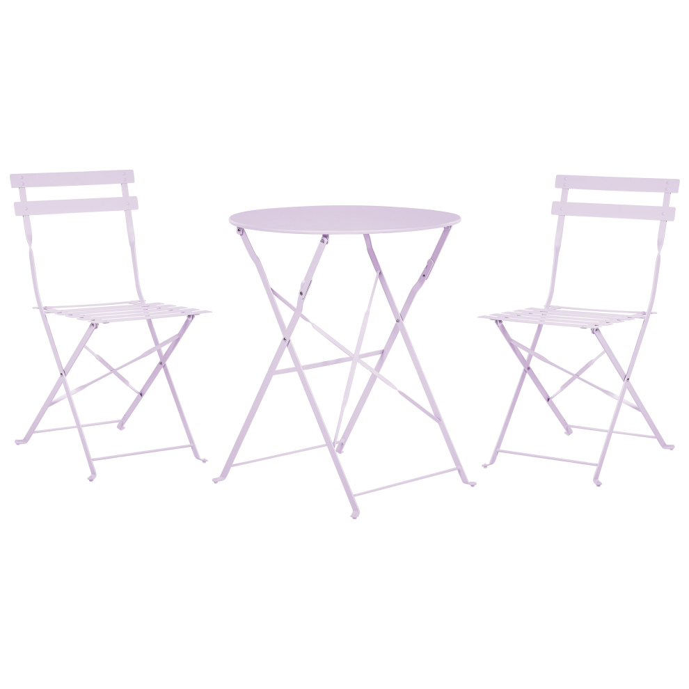 Beliani Bistro Set Folding Fiori Metal Violet