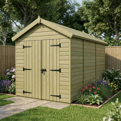 6 x 12 Apex Shed Tanalised (Double Door, No Windows)