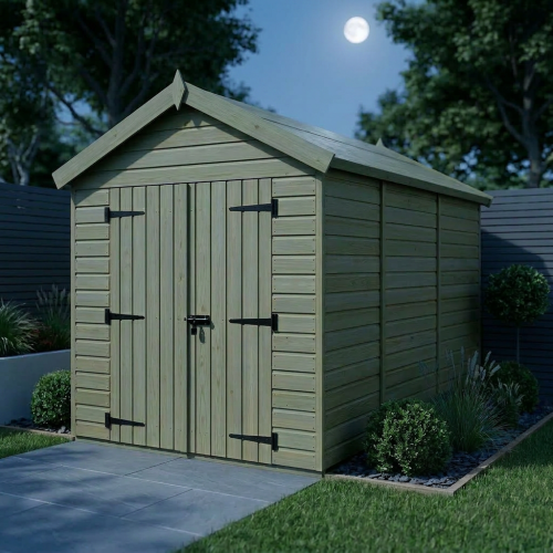 6 x 12 Apex Shed Tanalised (Double Door, No Windows) 2