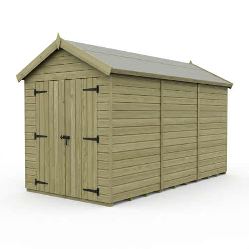 6 x 12 Apex Shed Tanalised (Double Door, No Windows) 1