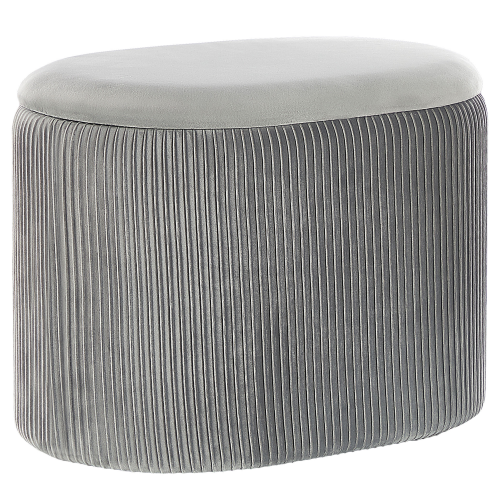 Beliani Storage Pouffe RICHLAND Velvet Light Grey