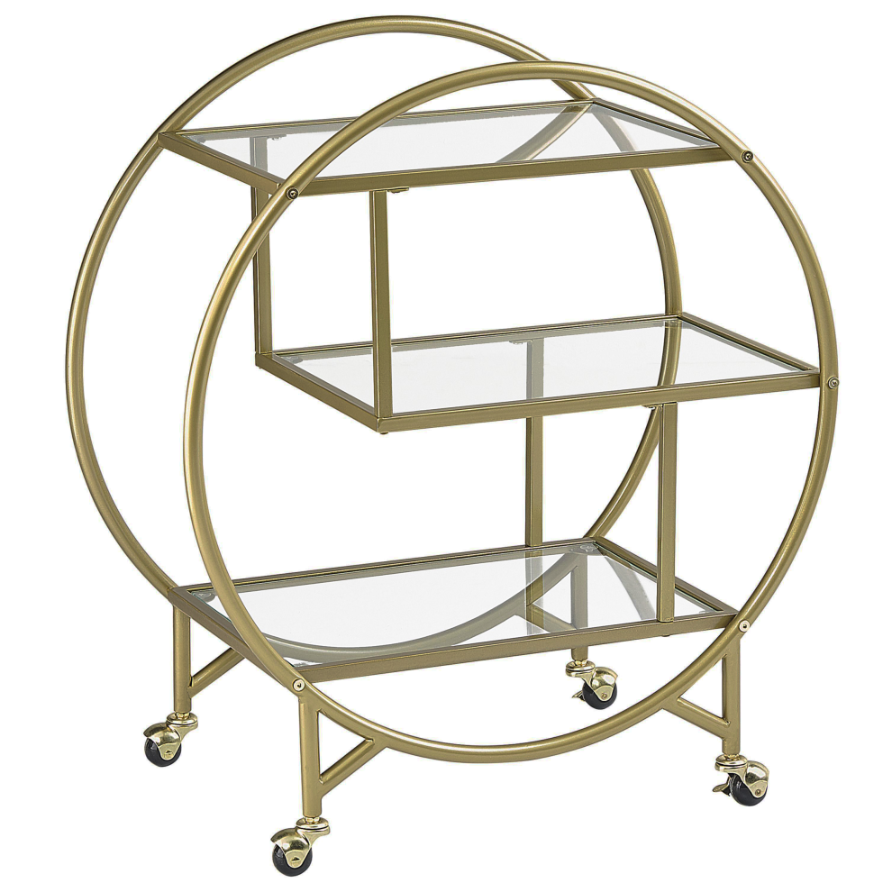 Beliani Kitchen Trolley Colton Metal Gold
