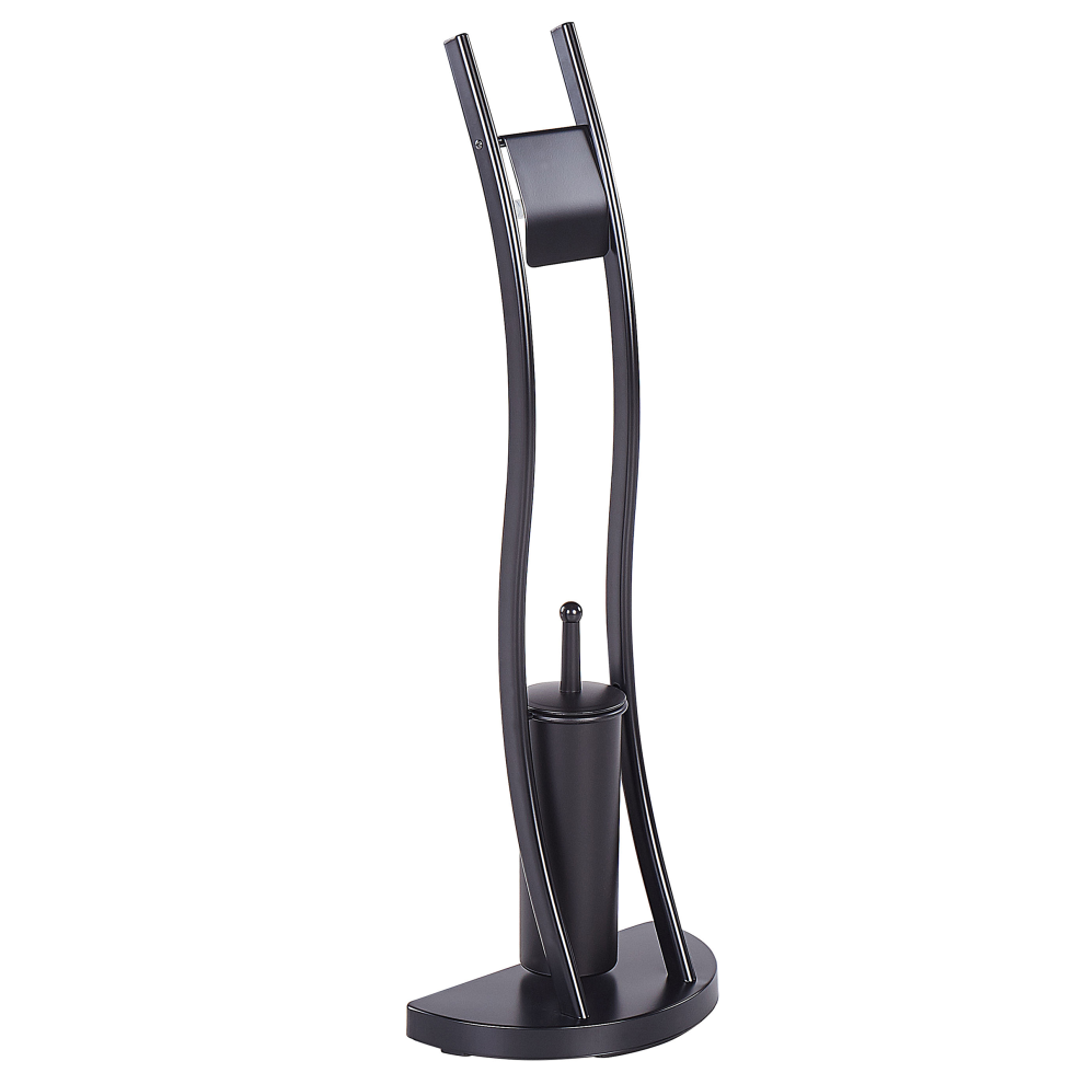 Beliani Toilet Roll And Brush Holder Soacha Metal Black