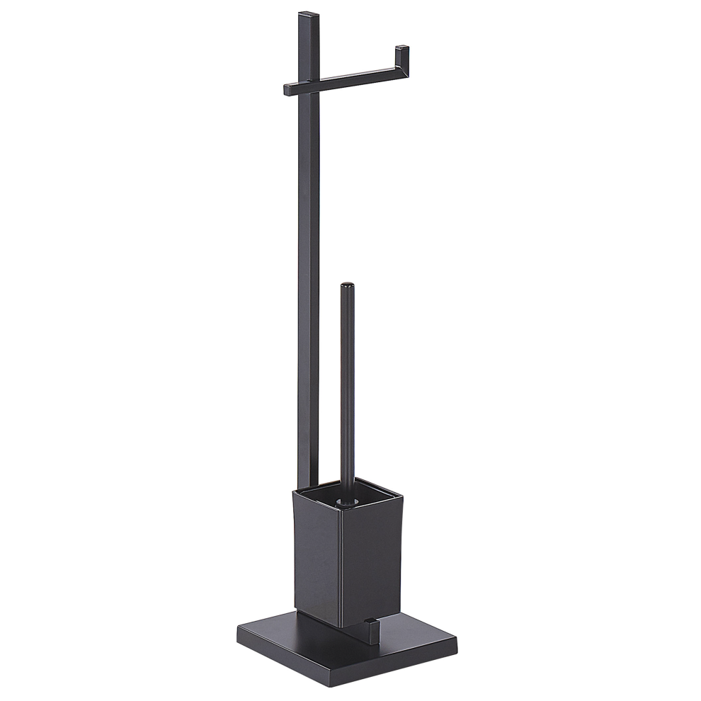 Beliani Toilet Roll And Brush Holder Ulapes Metal Black