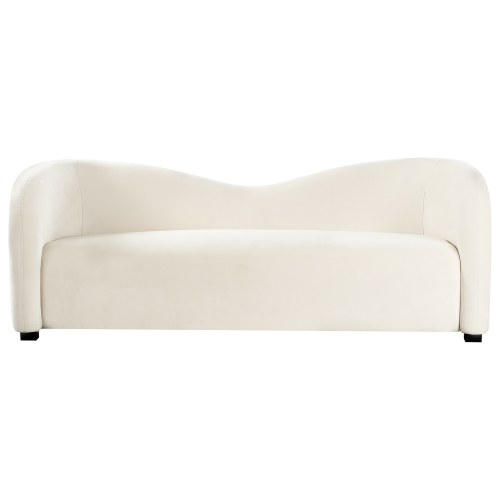 Beliani Sofa 3 Seater VELTADA Velvet Off-White