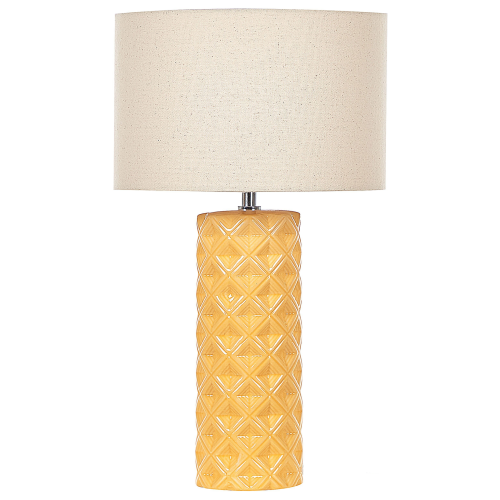Beliani Table Lamp BALONNE Ceramic Yellow
