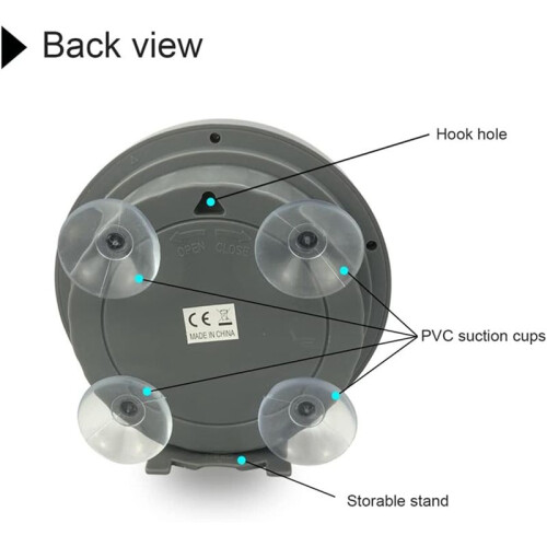 No Punching Suction Cup Clock Home Waterproof Bathroom Kitchen Clock LCD Digital Display Clock Temperature Detector 2