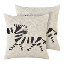 Set of 2 Decorative Cushions JABORI Cotton 45 x 45 cm Beige