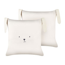 Set of 2 Decorative Cushions CONEY Cotton 45 x 45 cm Light Beige