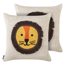 Set of 2 Decorative Cushions SARANGAR Cotton 45 x 45 cm Beige