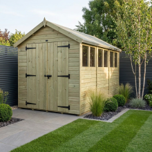 6 x 12 Apex Shed Tanalised (Double Door, With Windows)