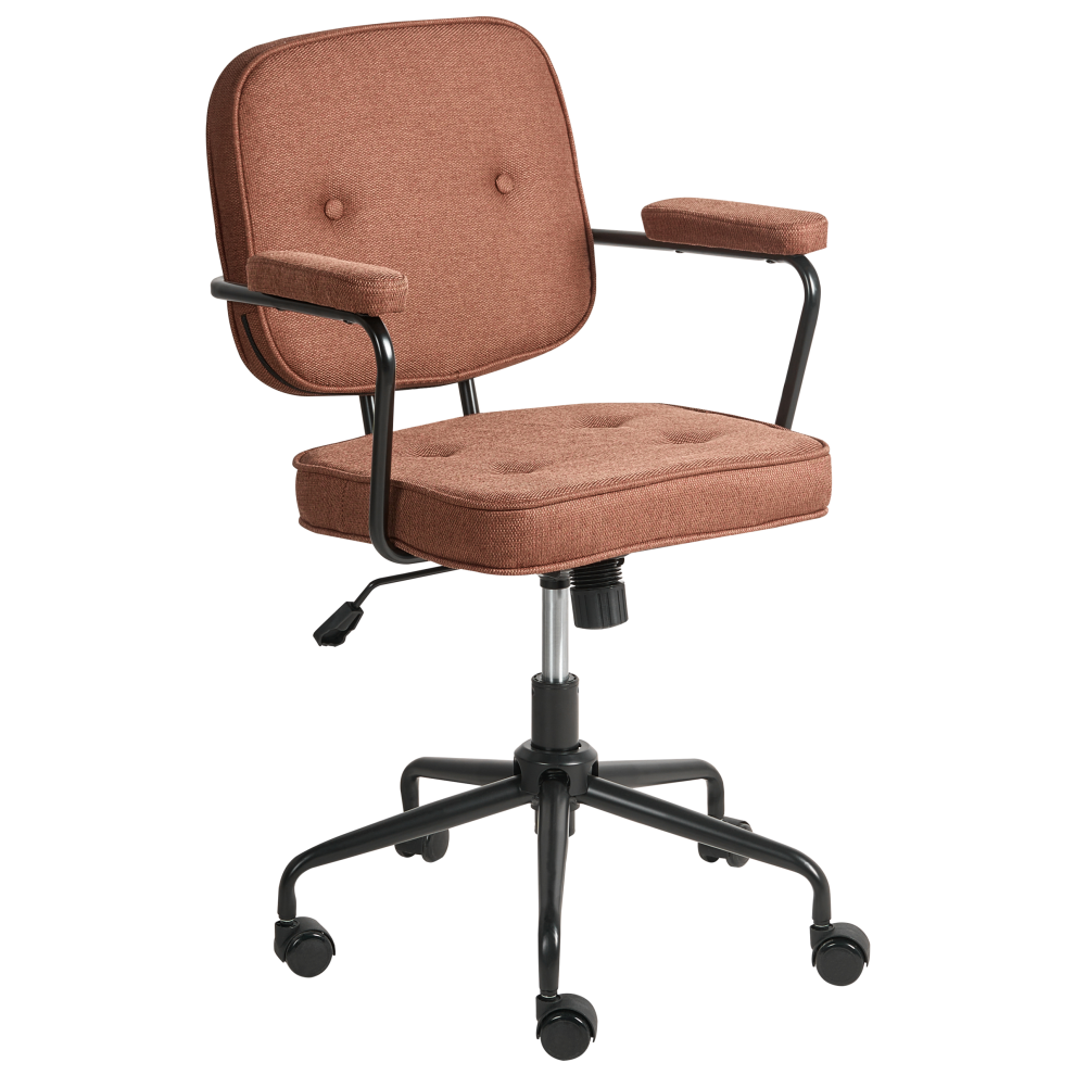 Beliani Desk Chair Pawnee Fabric Golden Brown