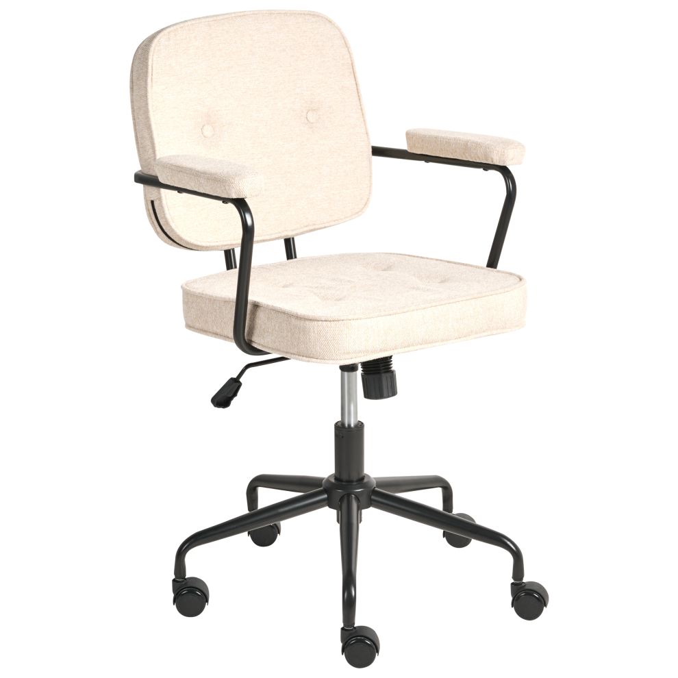 Beliani Desk Chair Pawnee Fabric Light Beige
