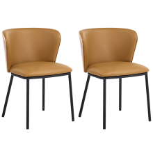 Set of 2 Dining Chairs HOSKIN Faux Leather Brown