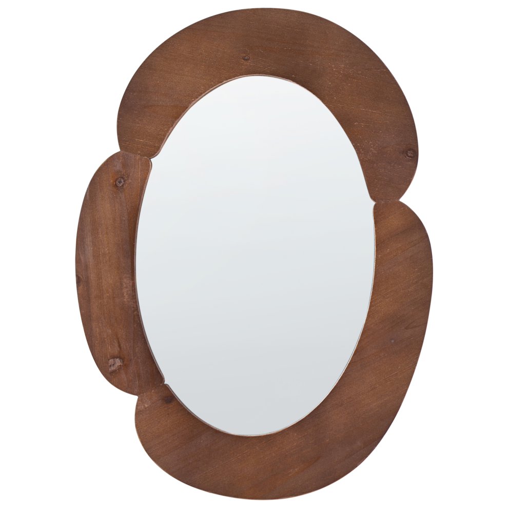 Beliani Wall Mirror Alvena 60 Cm 80 Cm Dark Brown