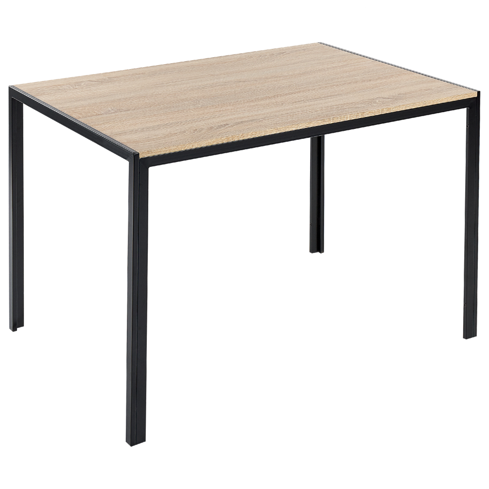 Beliani Dining Table Newfield Light Brown 120 Cm 80 Cm