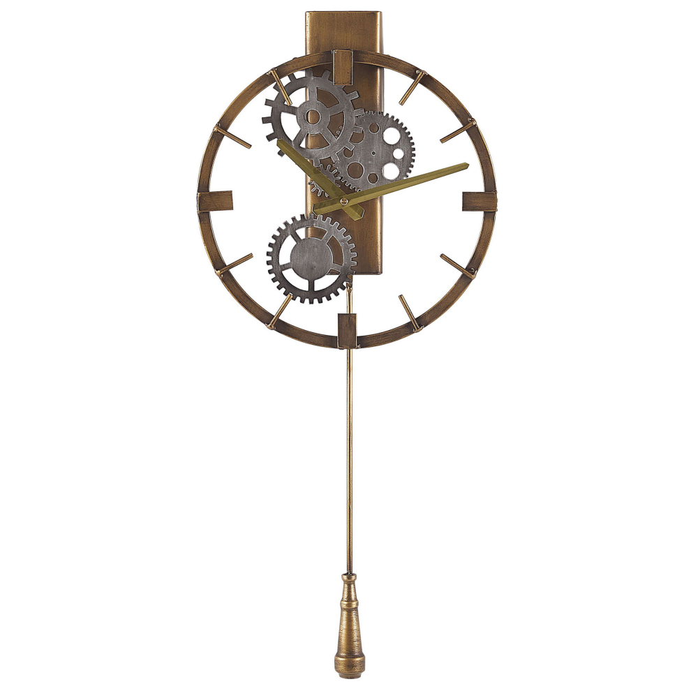 Beliani Wall Clock Marcote 30 Cm Metal Gold