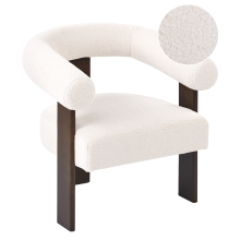 Armchair ILBRO Boucle Off-White/ Dark Brown