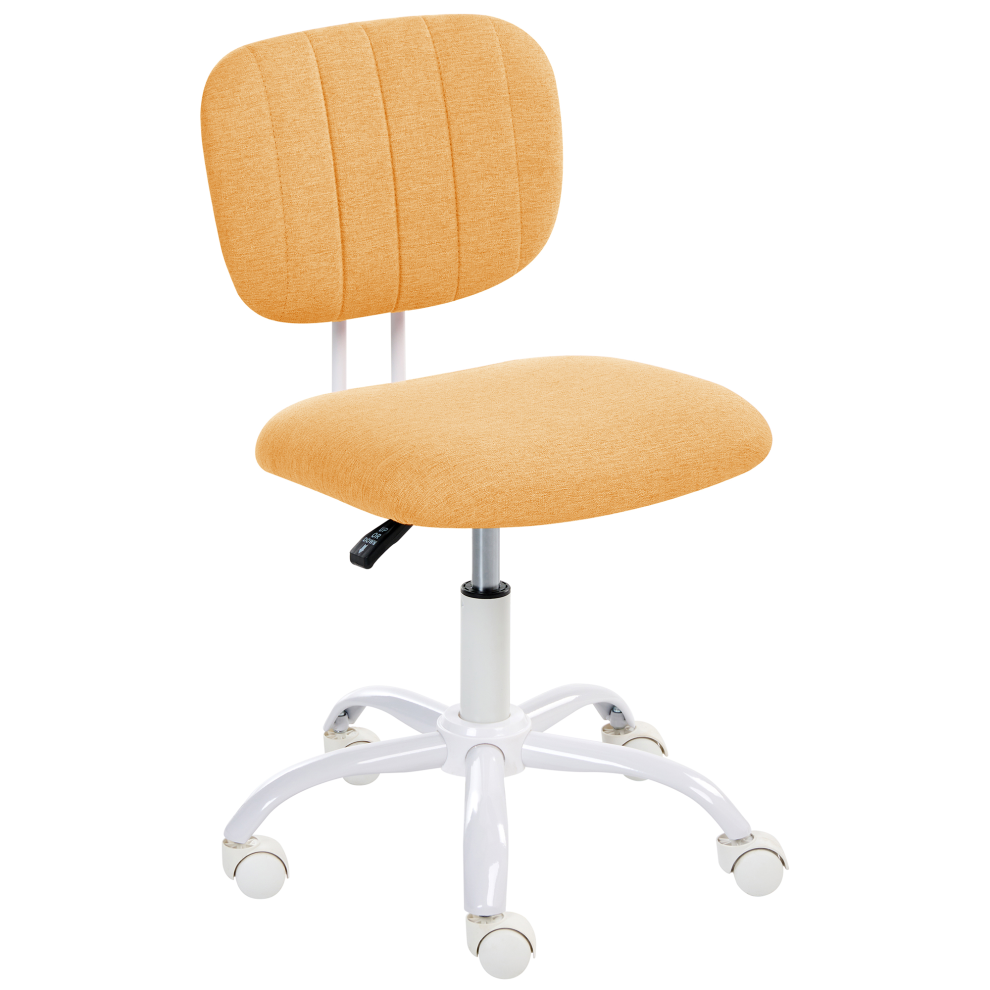 Beliani Desk Chair Bubbly Fabric Orange