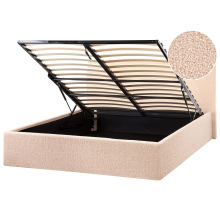 Ottoman Bed ORBEY Boucle Beige 120 x 200 cm (EU Small Double)