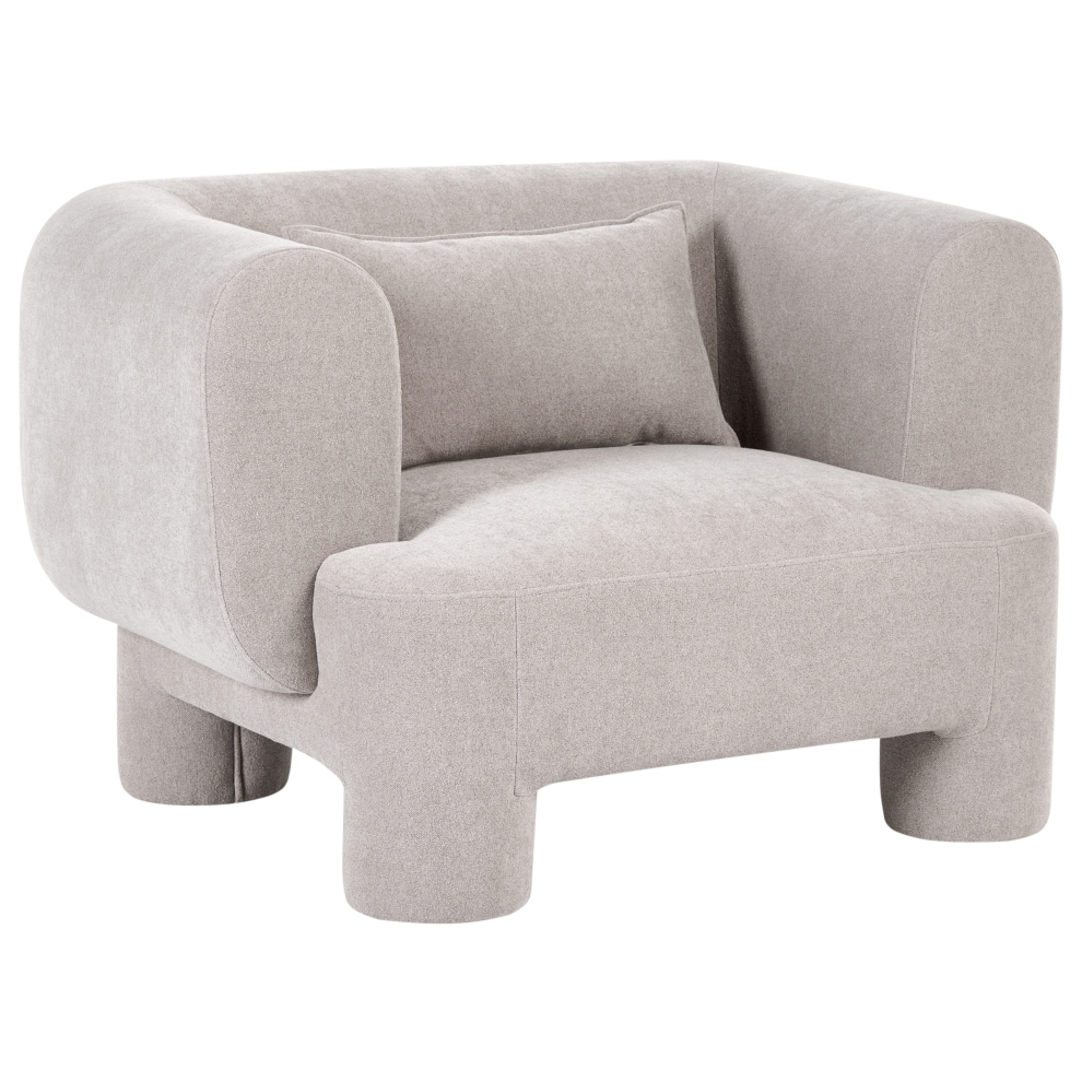 Photos - Football Kit Beliani Armchair HOGBO Fabric Beige 