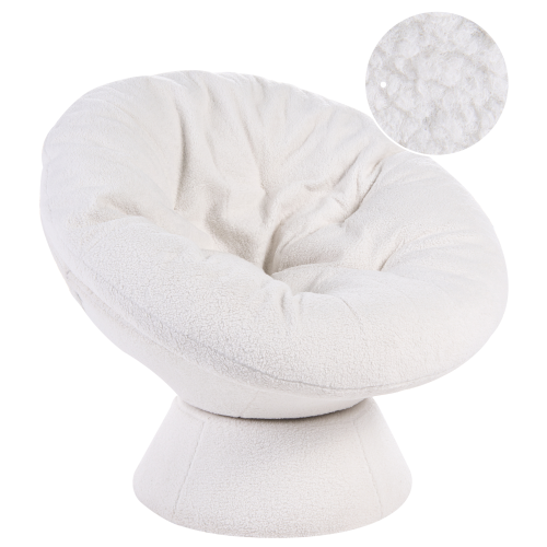 Beliani Swivel Armchair RINGSTED Boucle Off-White