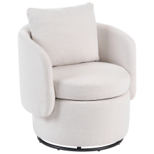 Swivel Armchair HORSENS with Storage Fabric Off-White