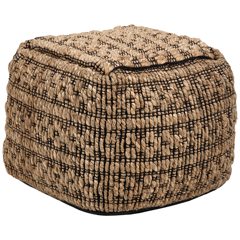 Photos - Other Furniture Beliani Pouffe MABULA Jute Beige Cream 