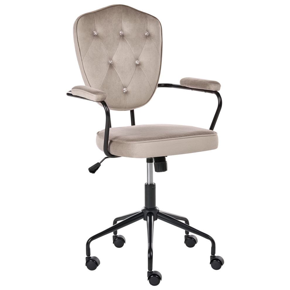 Beliani Desk Chair Velisse Velvet Taupe