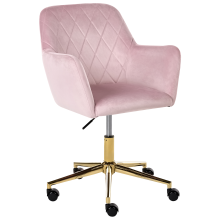 Desk Chair LELORIA Velvet Pastel Pink
