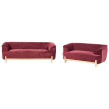 Living Room Set 5 Seater ALNOR Chenille Burgundy