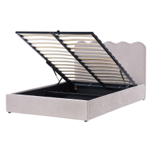 Ottoman Bed NANTERRE Chenille Taupe 140 x 200 cm (EU Double)